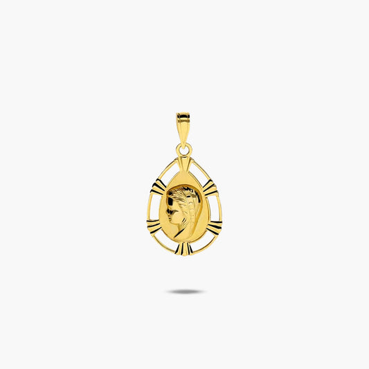Medalla Virgen niña con velo de oro 18K 20 mm