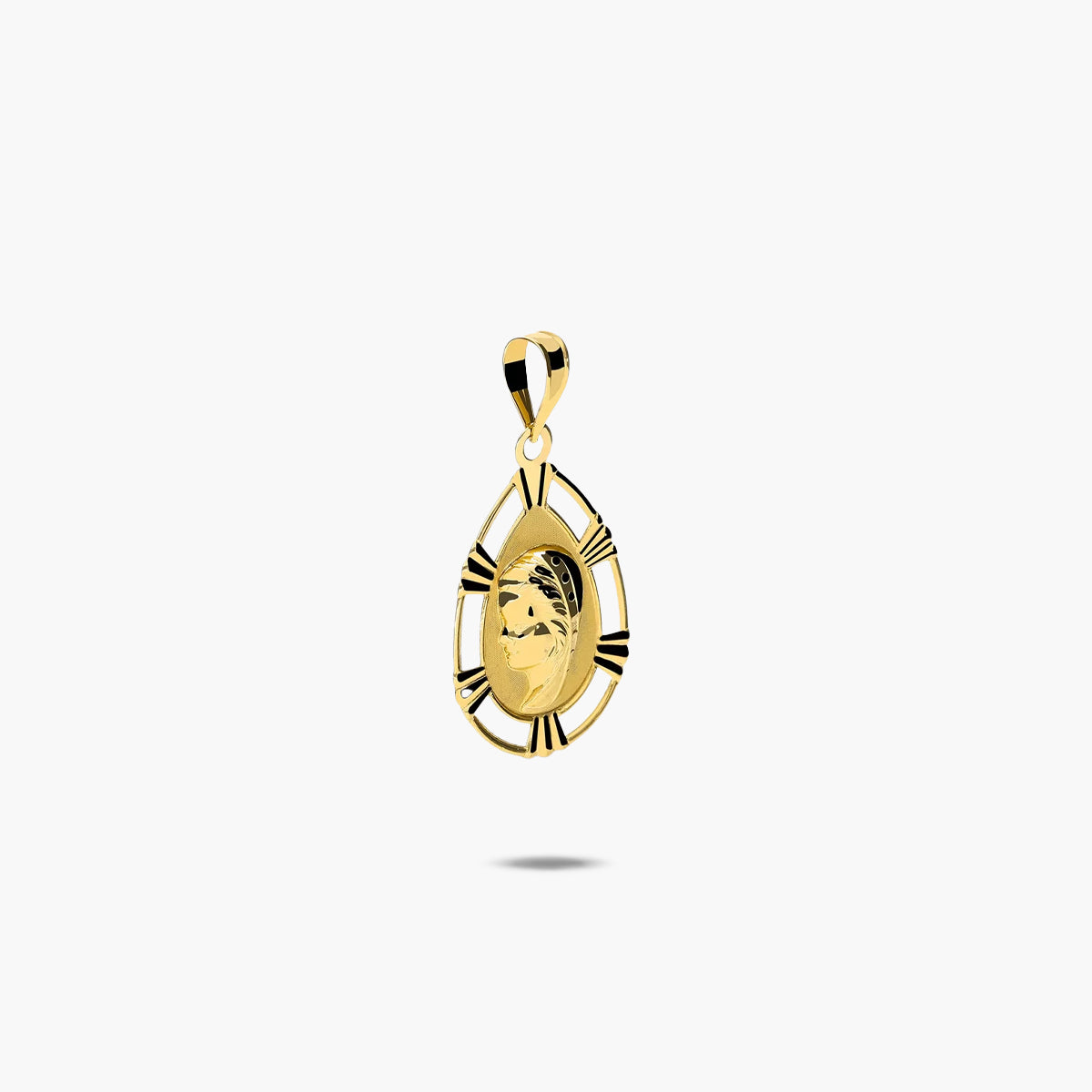 Medalla Virgen niña con velo de oro 18K 20 mm