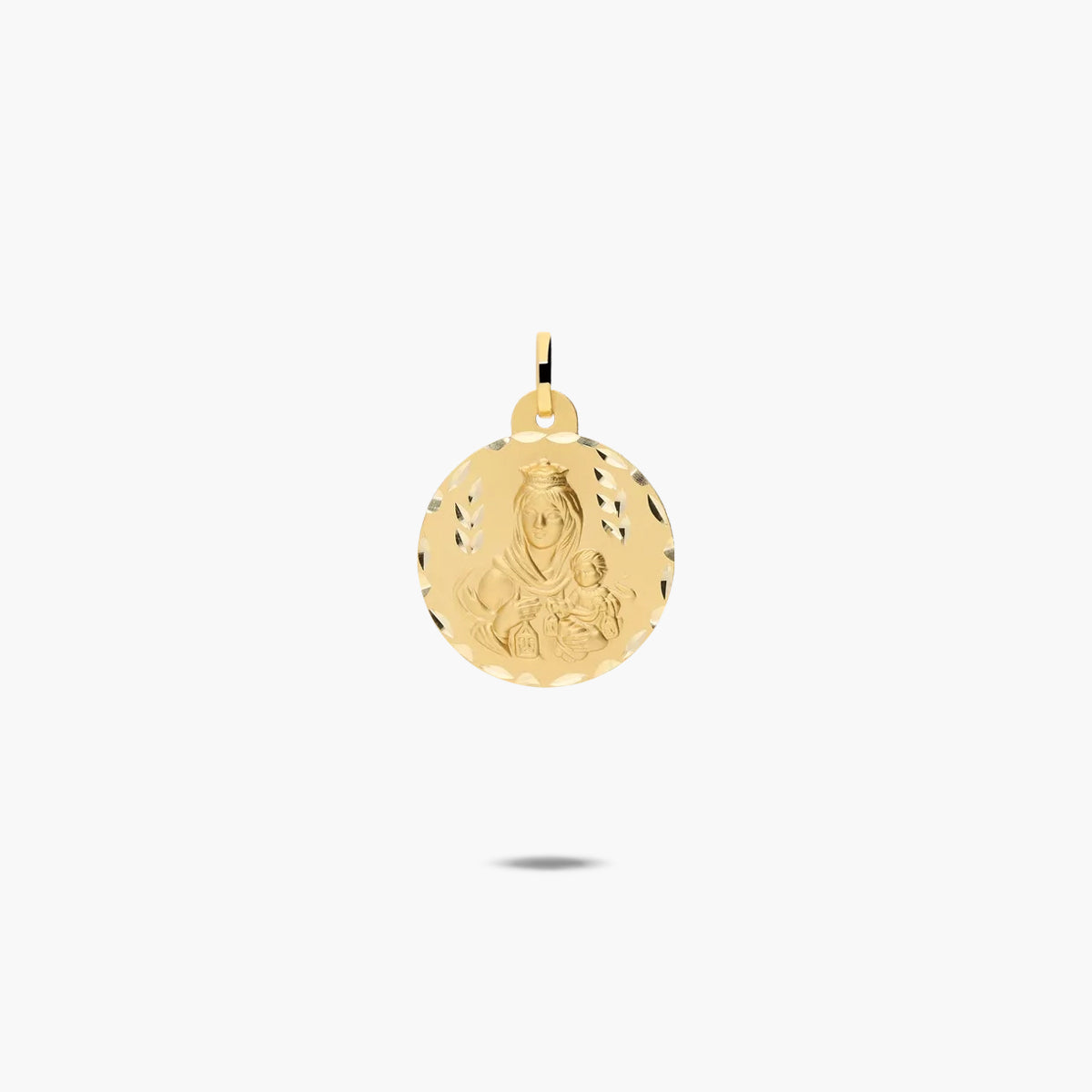 Escapulario Sagrado Corazón y Virgen del Carmen de oro 18K 22 mm
