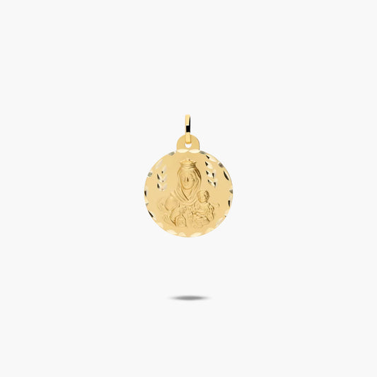 Escapulario Sagrado Corazón y Virgen del Carmen de oro 18K 22 mm