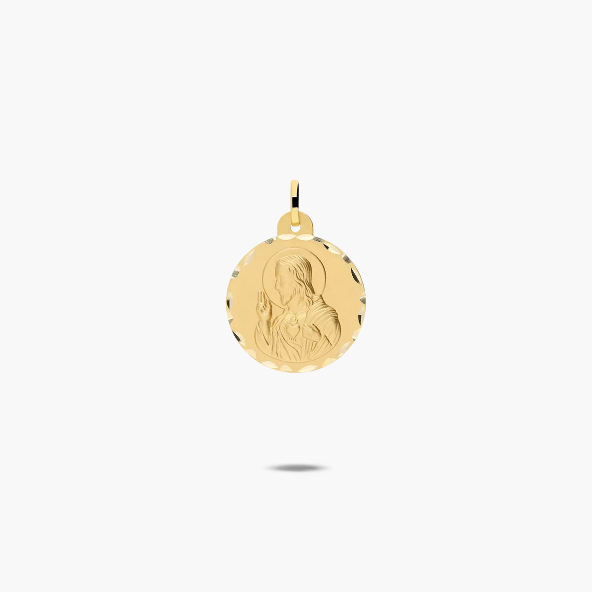 Escapulario Sagrado Corazón y Virgen del Carmen de oro 18K 22 mm