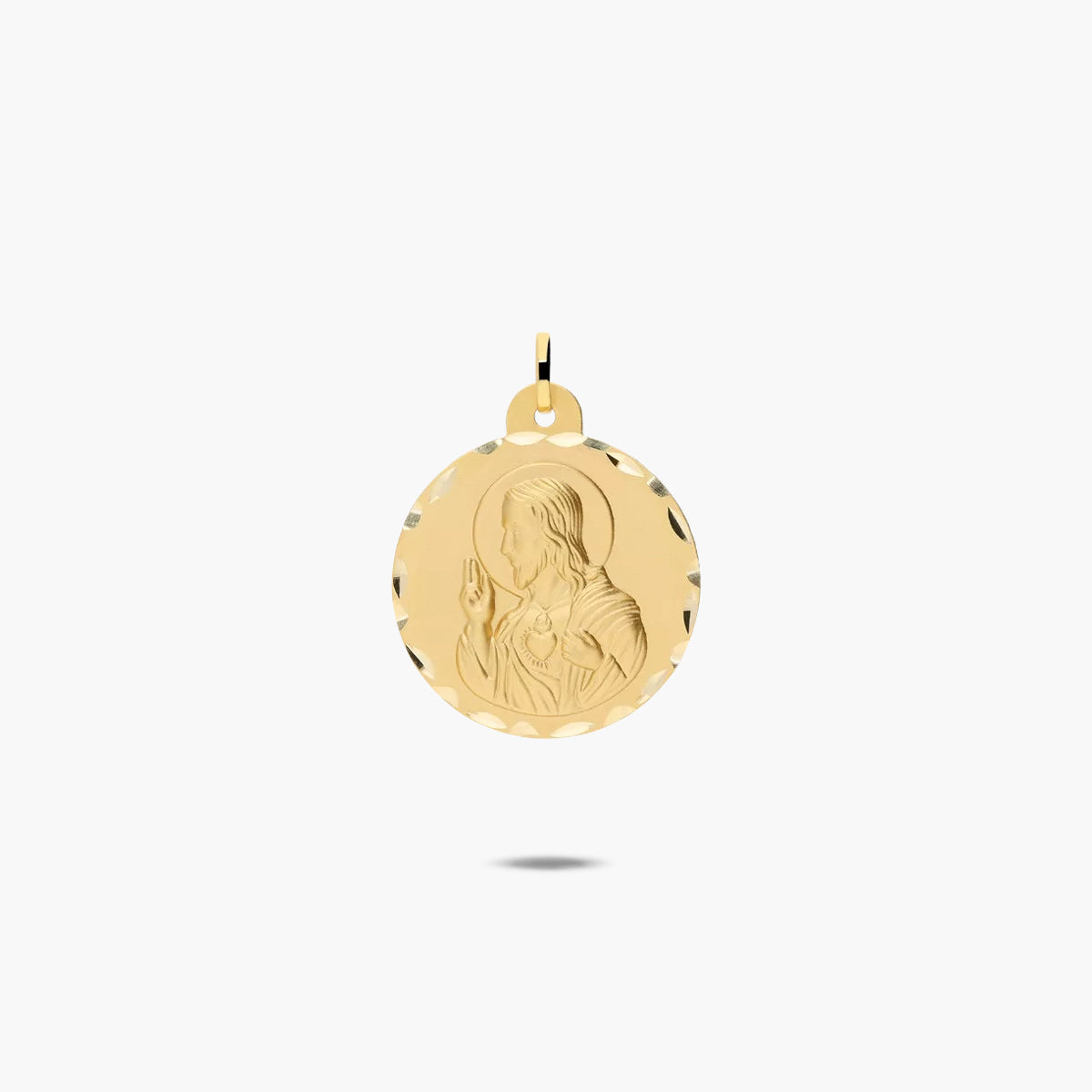 Escapulario Sagrado Corazón y Virgen del Carmen de oro 18K 18 mm