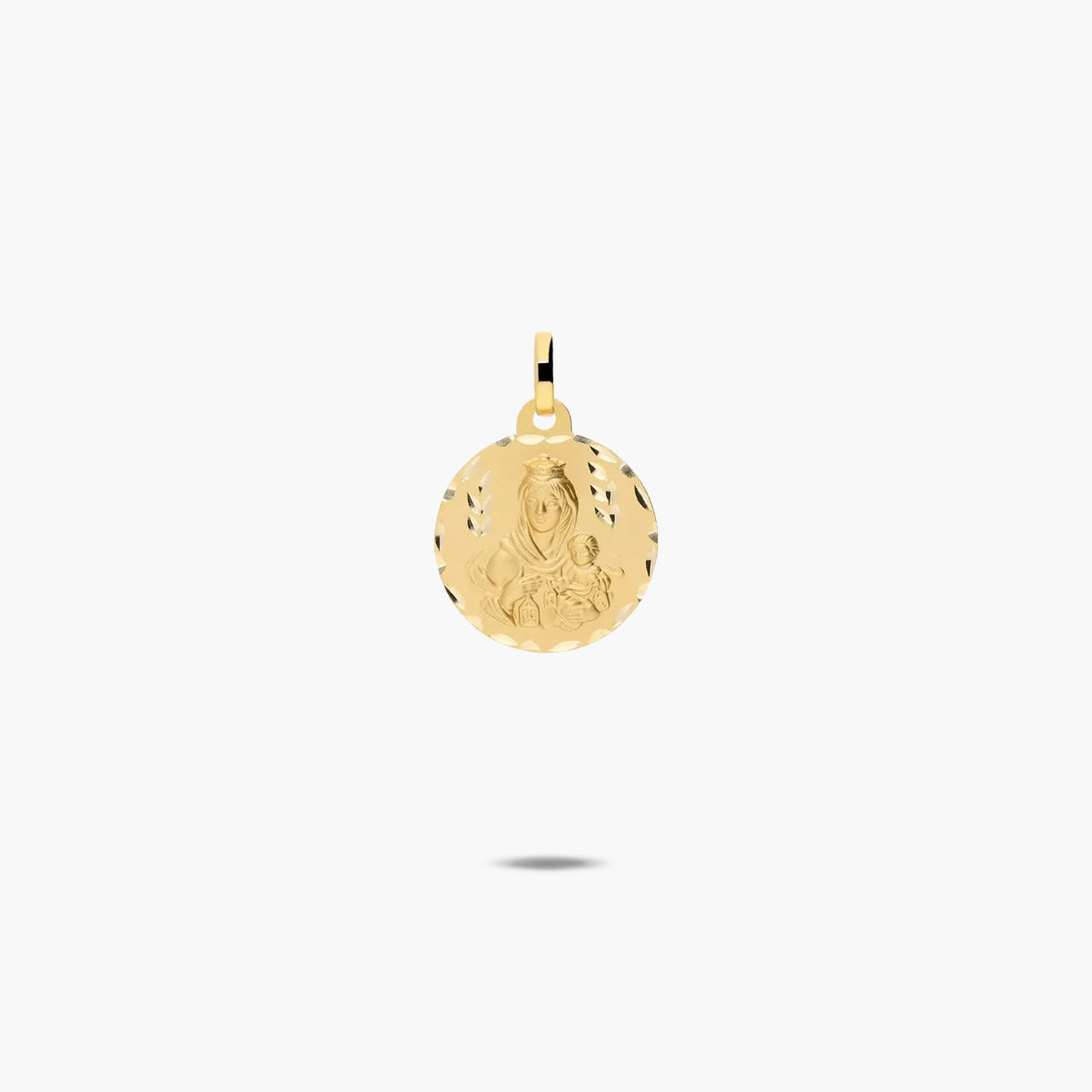 Escapulario Sagrado Corazón y Virgen del Carmen de oro 18K 18 mm