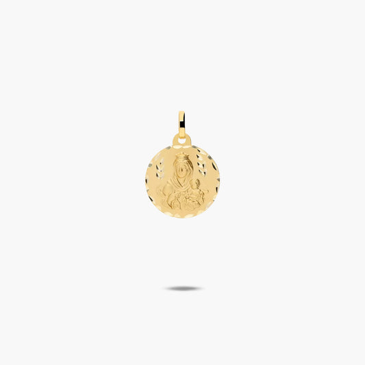 Escapulario Sagrado Corazón y Virgen del Carmen de oro 18K 18 mm