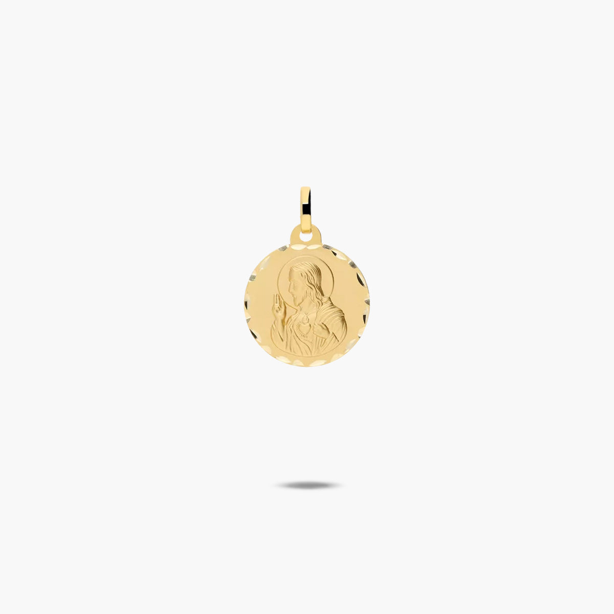 Escapulario Sagrado Corazón y Virgen del Carmen de oro 18K 18 mm