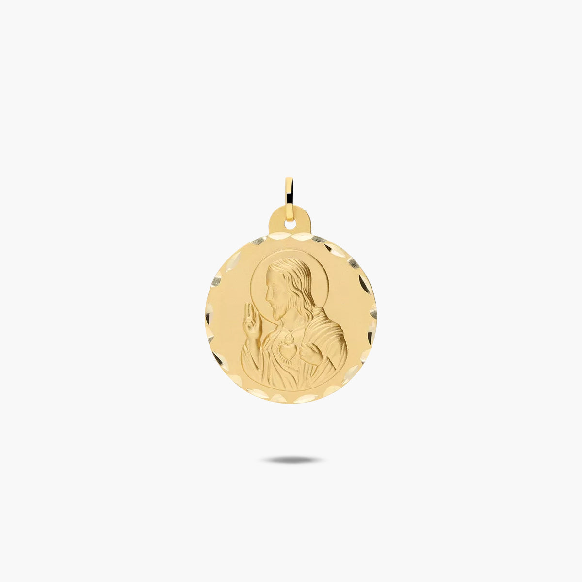 Escapulario Sagrado Corazón y Virgen del Carmen de oro 18K 30 mm