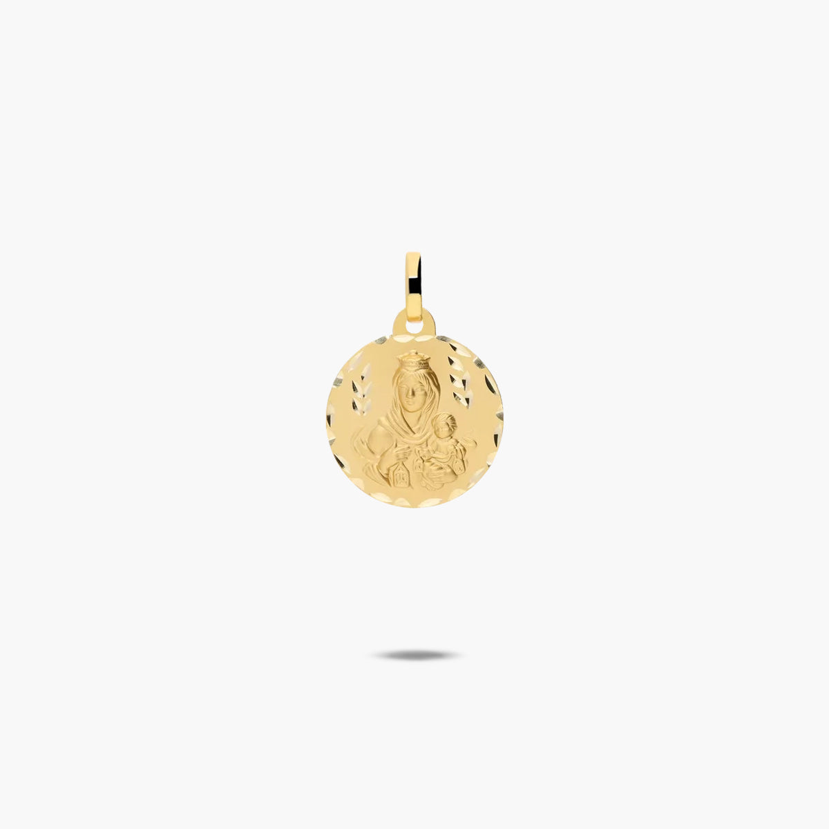 Escapulario Sagrado Corazón y Virgen del Carmen de oro 18K 20 mm