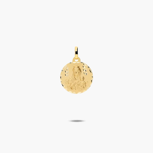 Escapulario Sagrado Corazón y Virgen del Carmen de oro 18K 20 mm