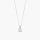 Collar lágrima de oro blanco 18K diamante natural 0.01 ct. aguamarina 6 mm GLACIER