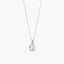 Collar lágrima de oro blanco 18K diamante natural 0.03 ct. aguamarina 8 mm GLACIER