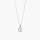 Collar lágrima de oro blanco 18K diamante natural 0.03 ct. aguamarina 8 mm GLACIER