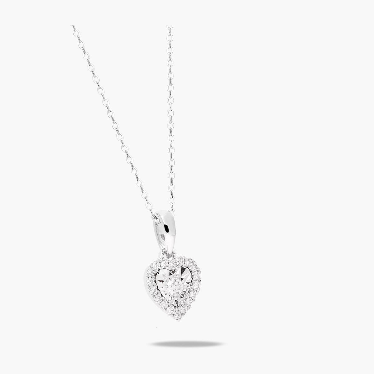Collar de oro 18K diamante natural 0.05 ct. 6 mm