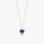 Collar corazón de oro blanco 18K diamante natural 0.08 ct. zafiro 7 mm LOVE SAPPHIRE