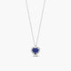 Collar corazón de oro blanco 18K diamante natural 0.08 ct. zafiro 7 mm LOVE SAPPHIRE