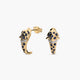 Pendientes de oro 18K diamante natural 0.03 ct. zafiro 18 mm JAGUAR