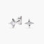 Pendientes de oro blanco 18K diamante natural 0.22 ct. 3 mm