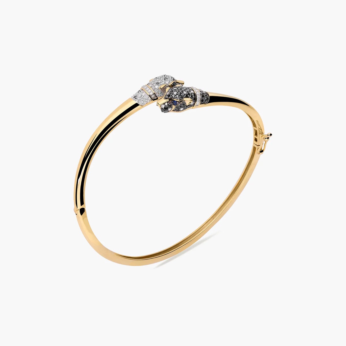 Pulsera rígida de oro 18K diamante natural 0.21 ct. 60x50 mm SNOW LEOPARD