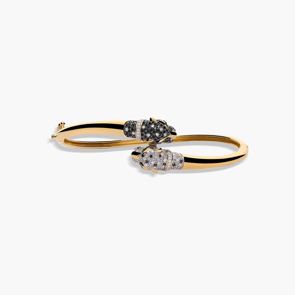 Pulsera rígida de oro 18K diamante natural 0.21 ct. 60x50 mm SNOW LEOPARD