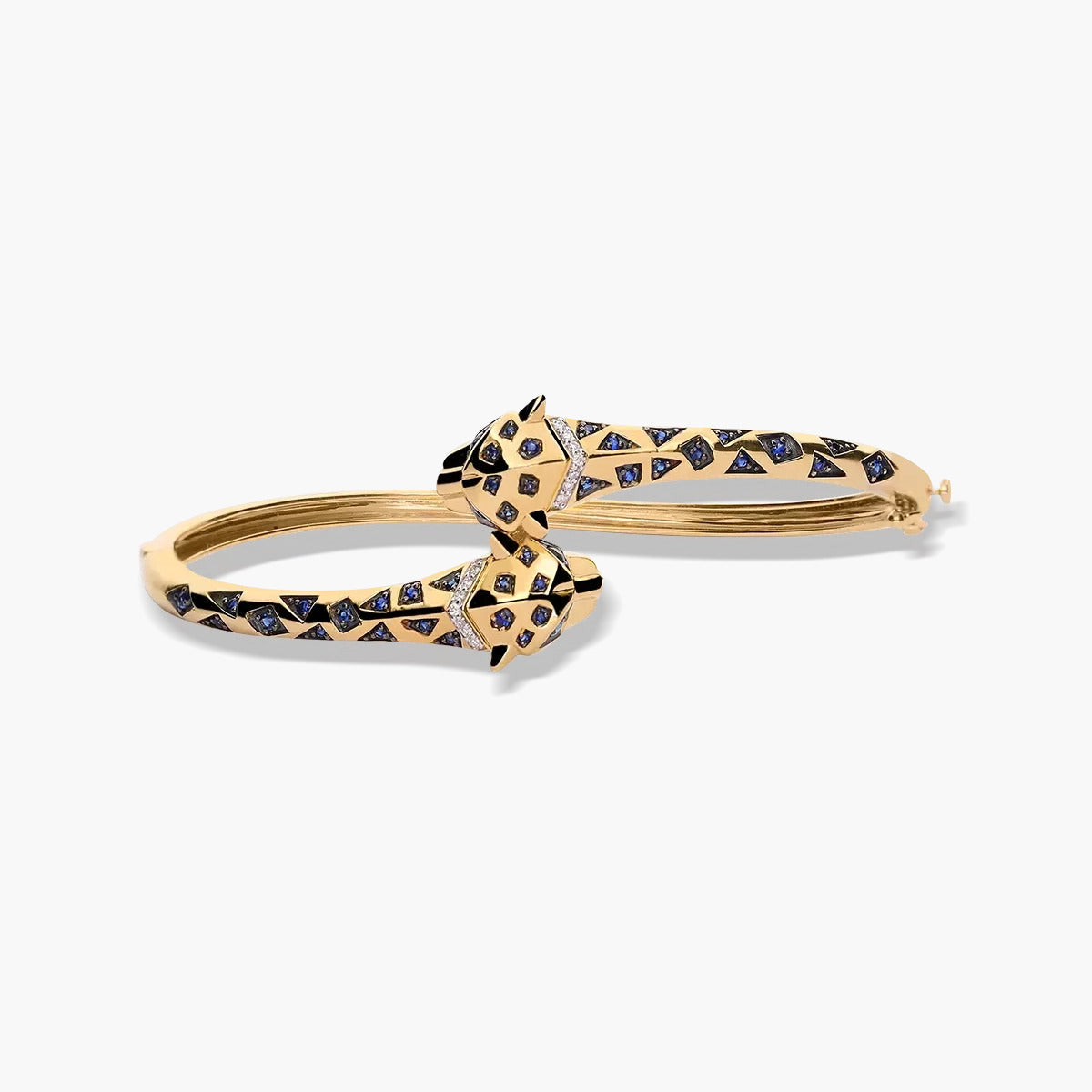 Pulsera rígida de oro 18K diamante natural 0.04 ct. 60x50 mm JAGUAR