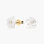 Pendientes flor de oro 18K circonita y nácar 8 mm