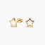 Pendientes estrella de oro 18K nácar 7 mm
