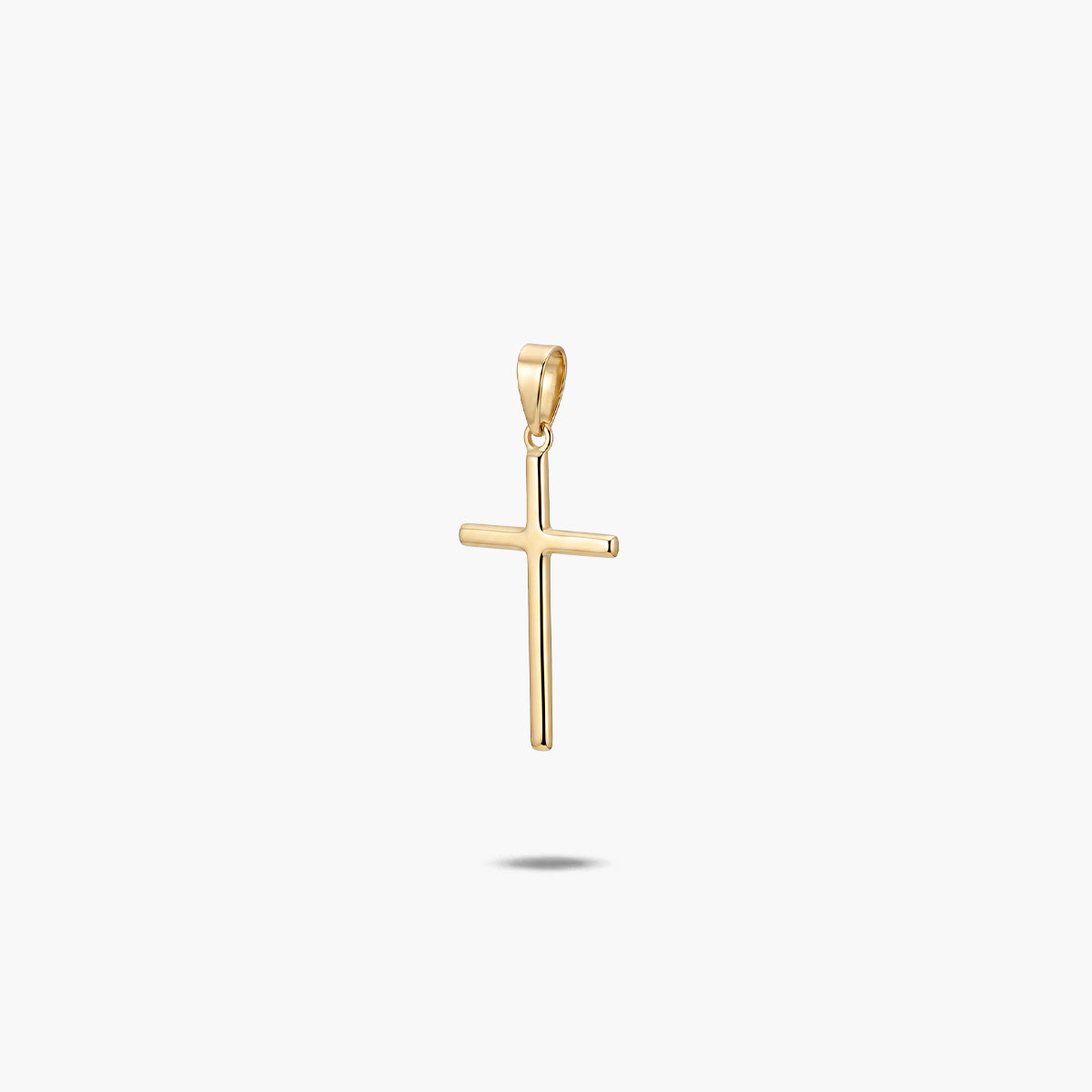 Cruz palo cuadrado liso de oro 18K 21 mm