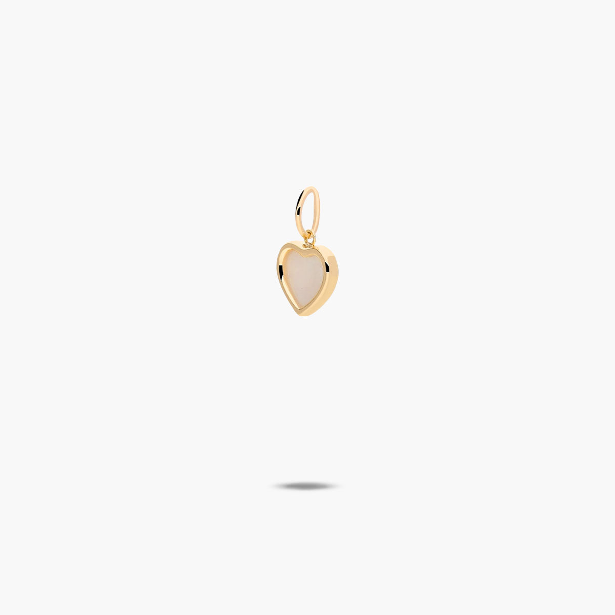 Colgante corazón de oro 18K nácar 6 mm