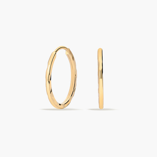 Pendientes de aro cuadrado de oro 18K 12 mm