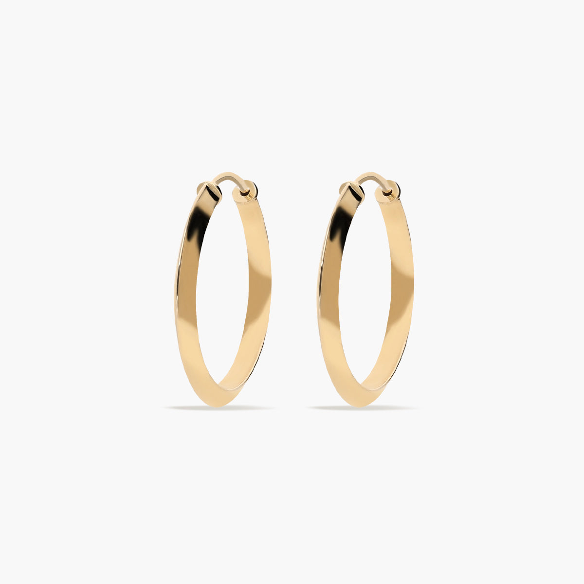 Pendientes de aro tubo triangular de oro 18K 18 mm