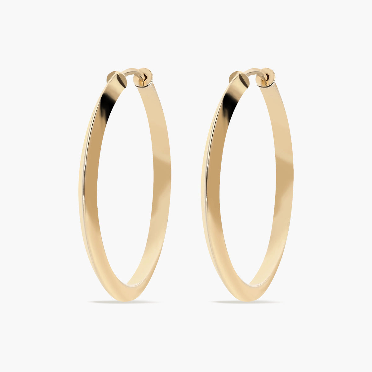 Pendientes de aro tubo triangular de oro 18K 22 mm