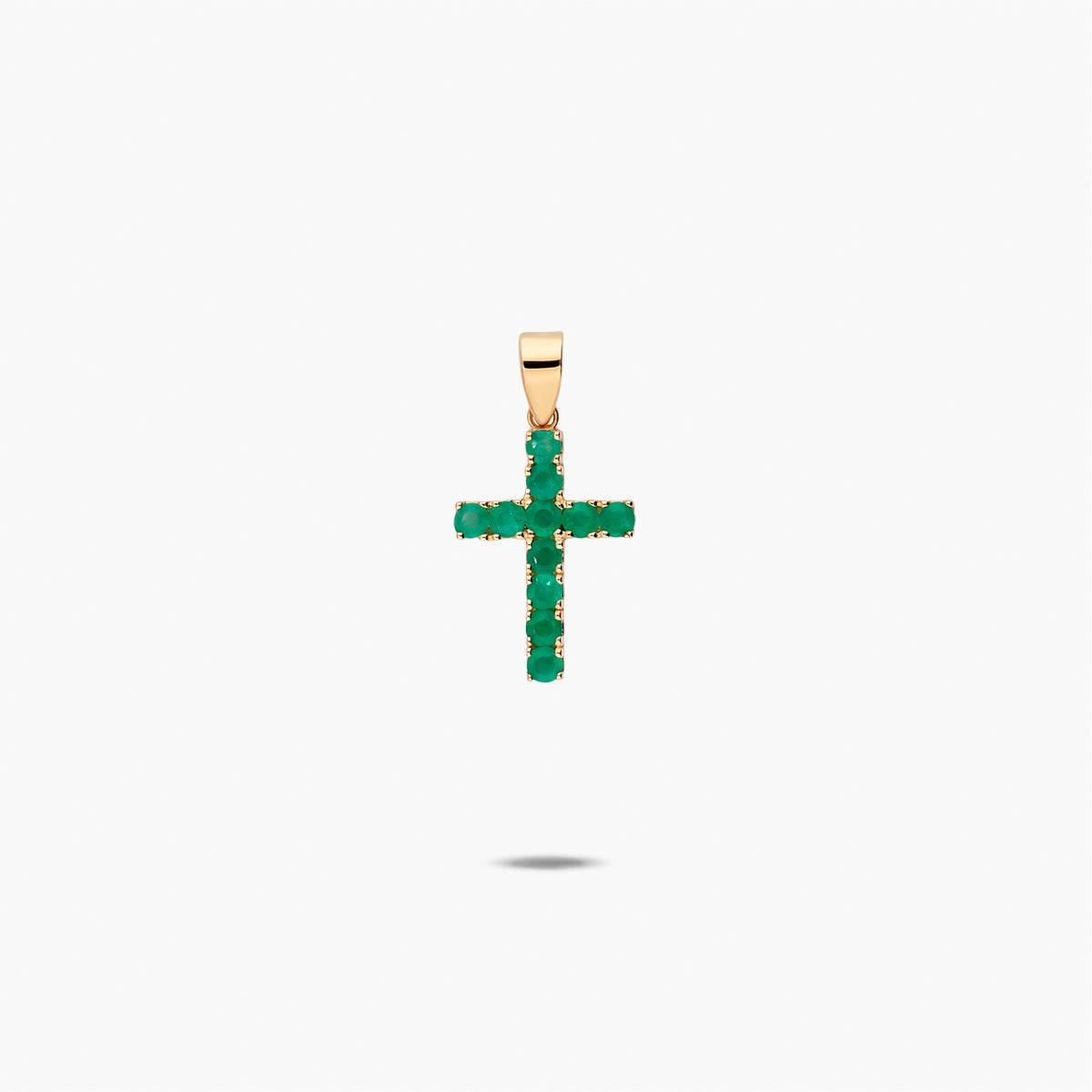Cruz de oro 18K esmeralda 17 mm