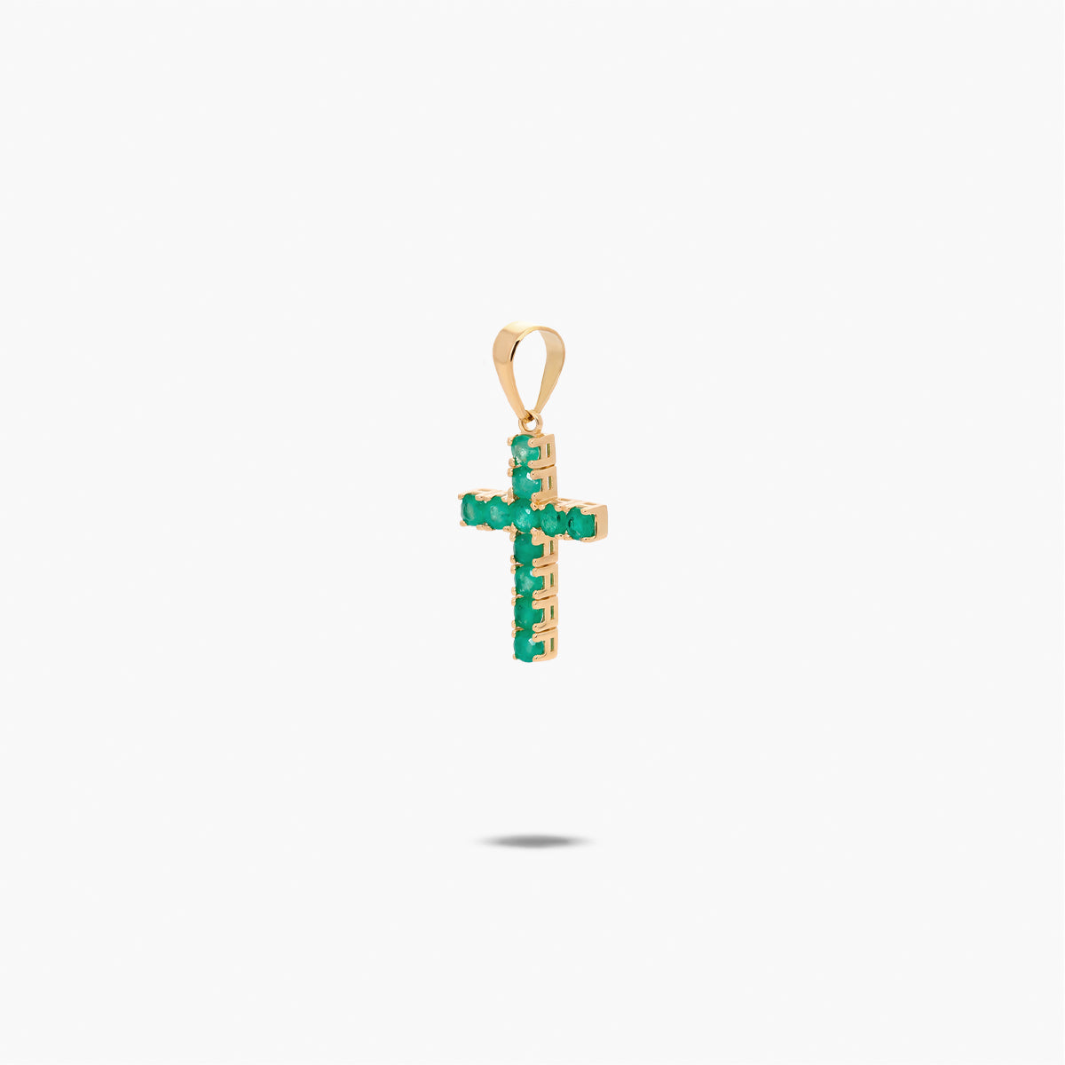 Cruz de oro 18K esmeralda 17 mm