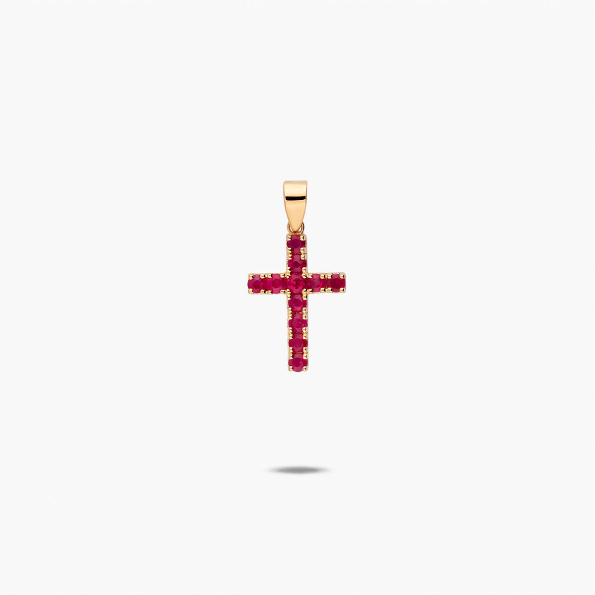Cruz de oro 18K rubí 17 mm