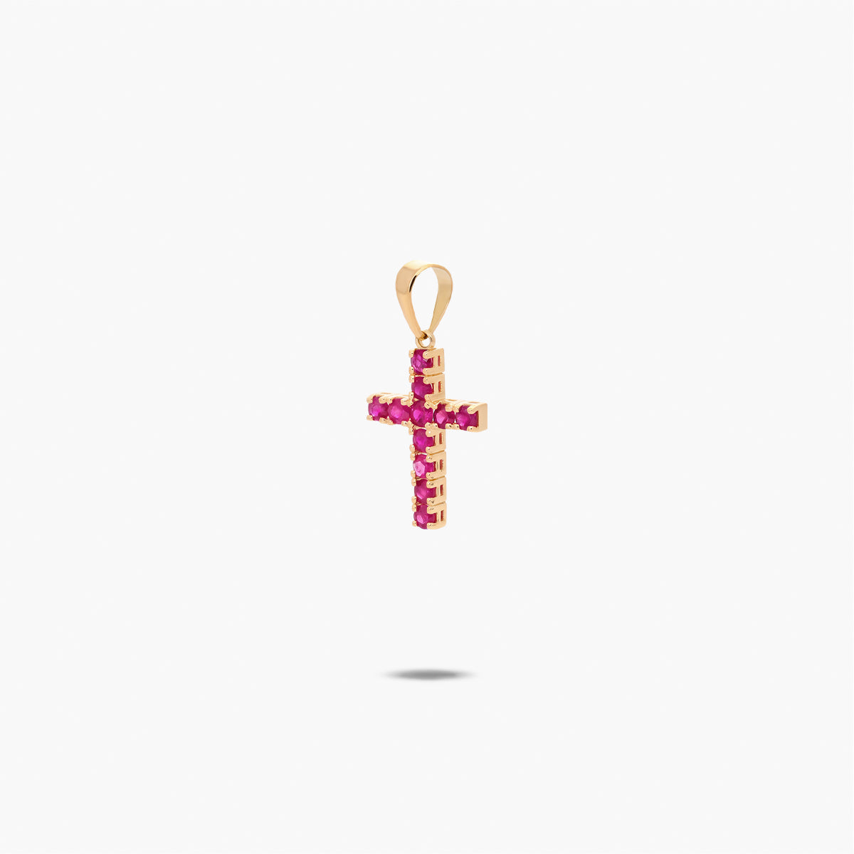 Cruz de oro 18K rubí 17 mm