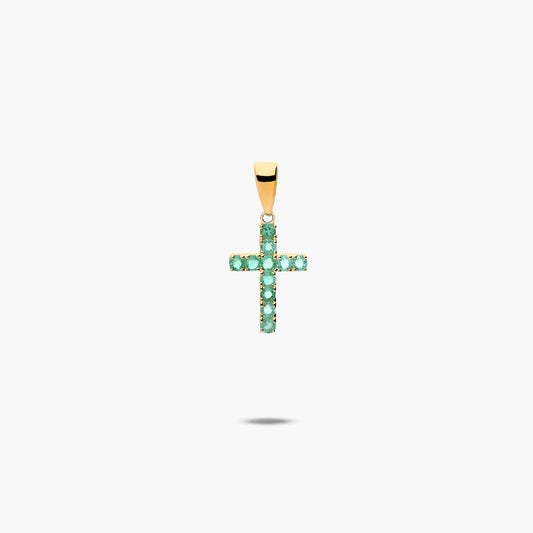 Cruz de oro 18K esmeralda