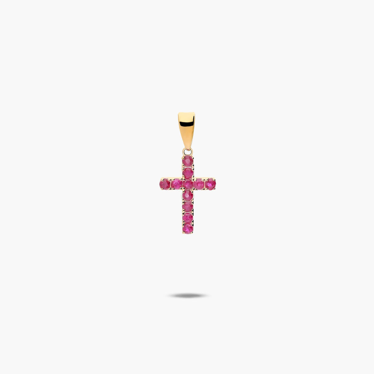Cruz de oro 18K rubí