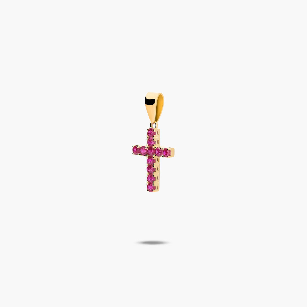 Cruz de oro 18K rubí