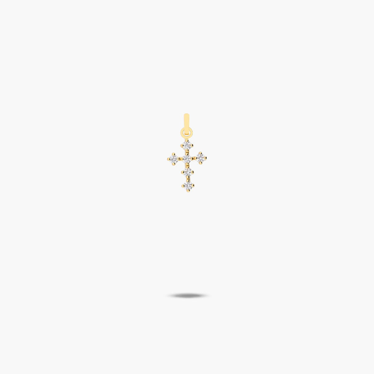 Cruz de oro 18K circonita cúbica
