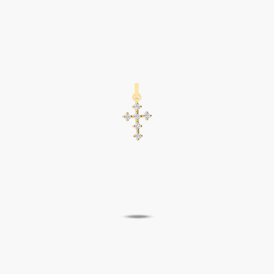 Cruz de oro 18K circonita cúbica