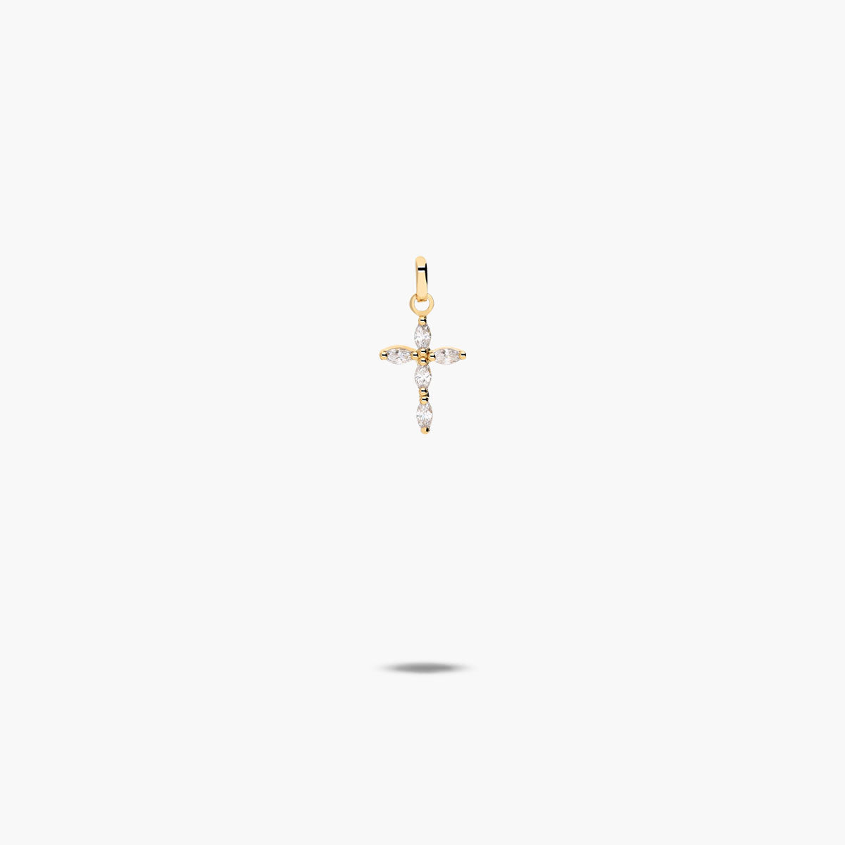 Cruz de oro 18K circonitas talla marquesa