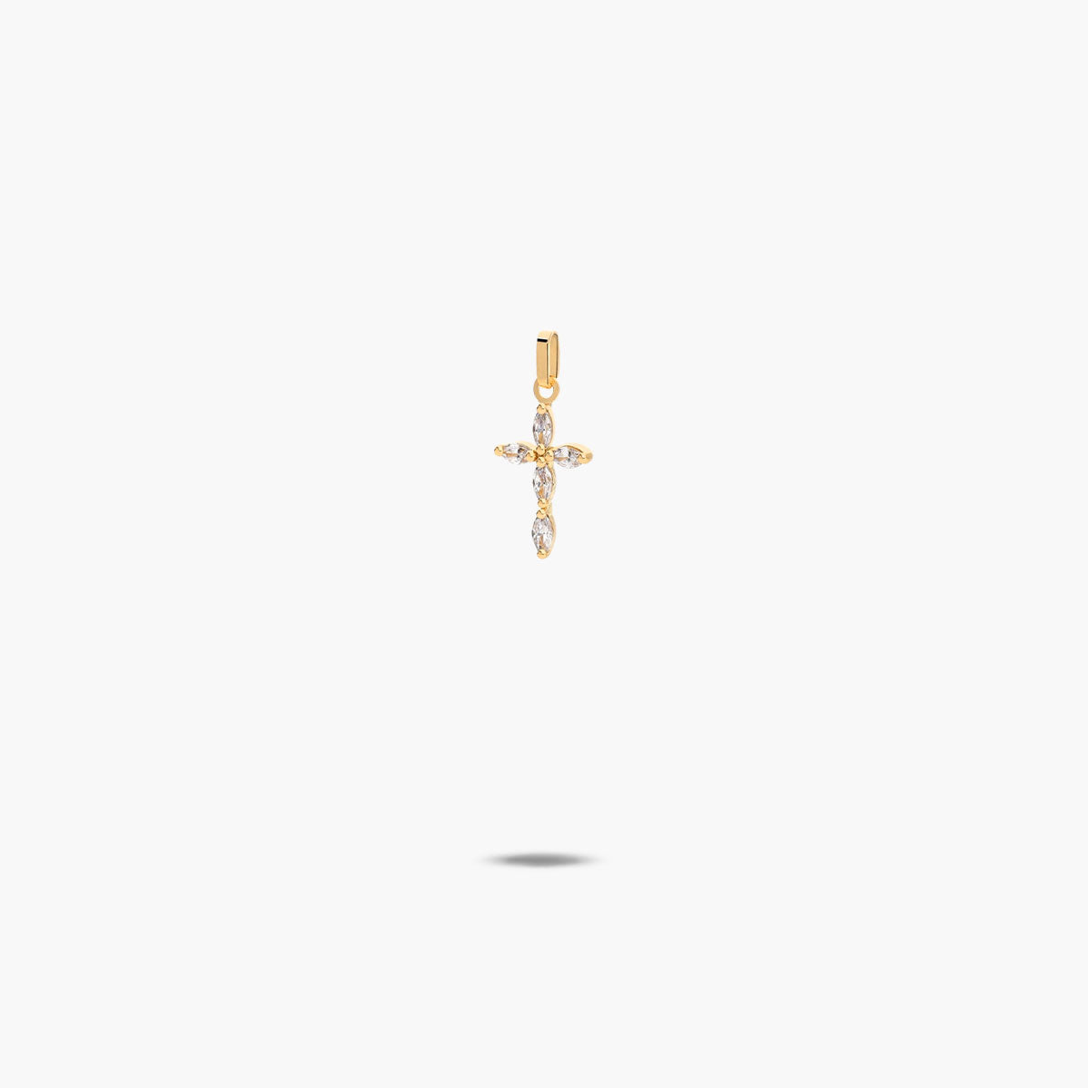 Cruz de oro 18K circonitas talla marquesa