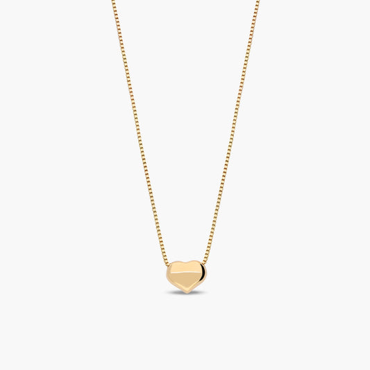 Collar corazón de oro 18K 6 mm