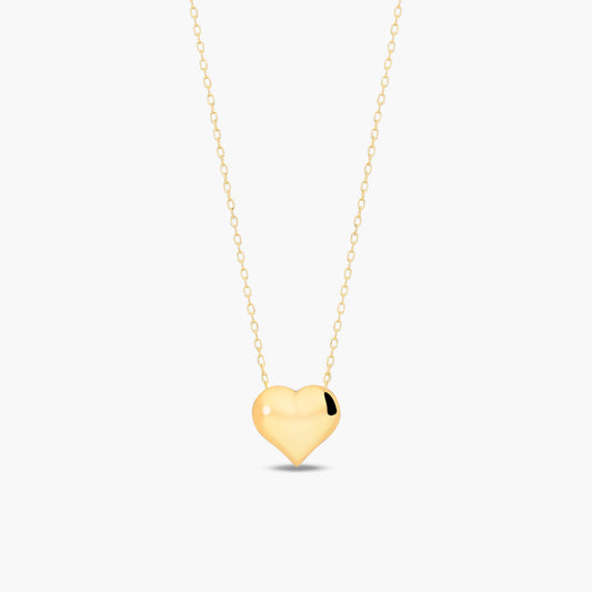 Collar corazón de oro 18K 10 mm
