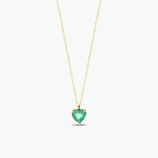 Collar corazón de oro 18K esmeralda IMMORTAL LOVE