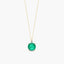 Collar de oro 18K cuarzo verde 8 mm
