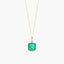 Collar de oro 18K cuarzo verde y circonita 10 mm