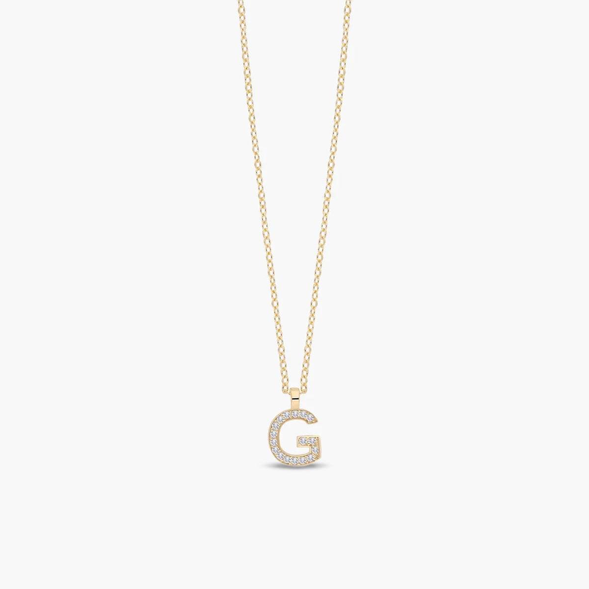 Collar de oro 18K circonitas G ABECEDARY