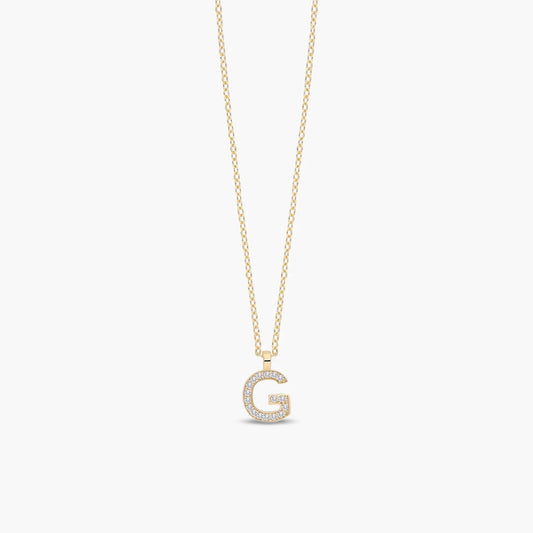 Collar de oro 18K circonitas G ABECEDARY