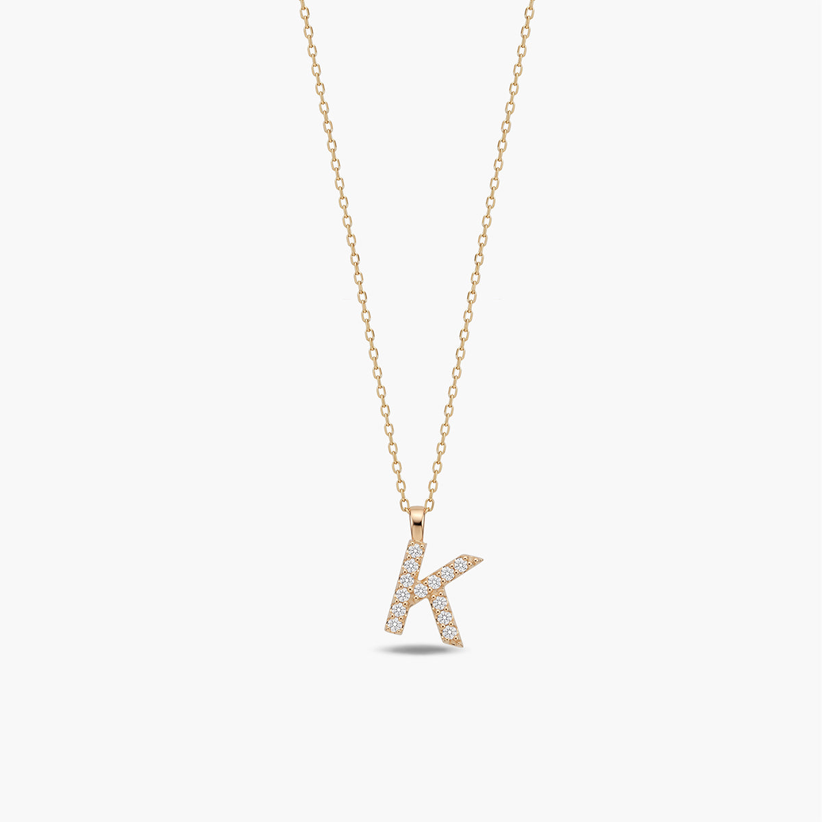 Collar oro 18K circonitas K ABECEDARY