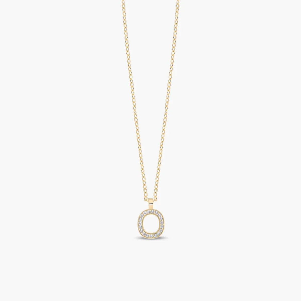 Collar de oro 18K circonitas O ABECEDARY